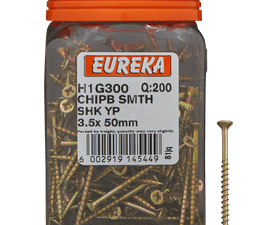 Eureka H1G300 3.5 x 50 mm Chipboard Screw Smooth 200 Pack