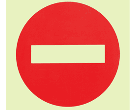 Parrot Products Photoluminescent E24 No Entry Sign Red 190 mm