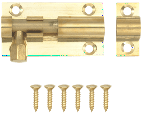 Build and Fix 50 mm Straight Barrel Bolt Polished Brass