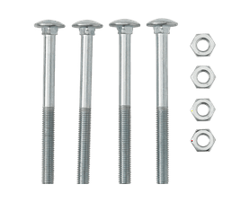 Eureka 10 x 120 mm Cup Square Bolt and Nut 4 Pack