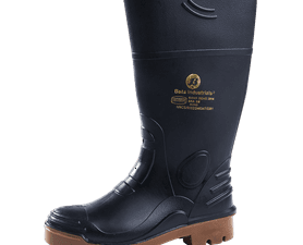 Bata Rhino 2 Gumboot Black and Toffee Size 10