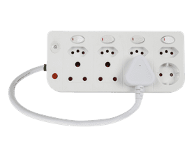Electricmate 8-Way Switched Multi-Plug White