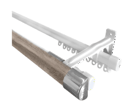 Double Rod and Track German Silver 33 x 3000 mm