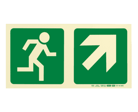 Parrot Products Photoluminescent E11 Running Man and Diagonal Arrow Up and Right Sign Green 190 mm