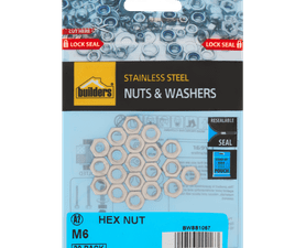 Build and Fix 20 x M6 Stainless Steel Hex Nuts