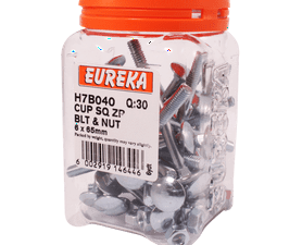 Eureka 6 x 65 mm Cup Square Bolt and Nut 3 Pack
