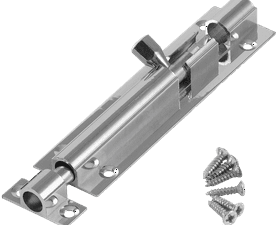 Build and Fix 63 mm Straight Barrel Bolt Chrome Plated