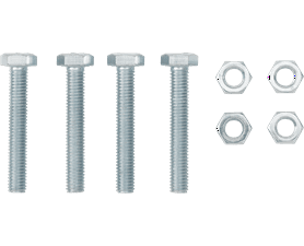 Eureka 8 x 50 mm Galvanised Hex Screw and Nut Set 4 Pack