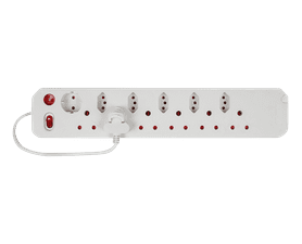 Electricmate 12-Way Multi-Plug with Master Switch White
