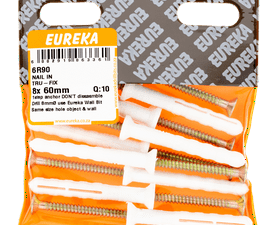 Eureka 6R90 10 x Nail In Tru Fix White 8 x 60 mm