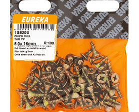 Eureka 1GB20U 5 x 16 mm Chipboard Full Thread 100 Pack