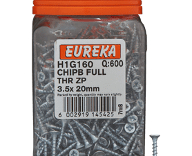 Eureka H1G160 3.5 x 20 mm Chipboard Screw Zinc 600 Pack