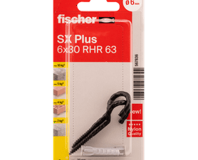 Fischer 2 x SX RHR 63 Plugs and Hook Screws 30 x 6 mm