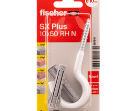 Fischer 2 x SX RH N K Plugs and Hook Screws 50 x 10 mm