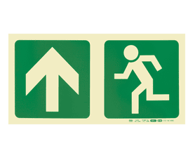 Parrot Products Photoluminescent E10 Arrow Up and Running Man Sign Green 190 mm