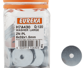 Eureka 120 x Large Washers 6 x 32 x 1.5 mm