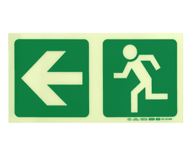 Parrot Products Photoluminescent E2 Arrow Left and Running Man Sign Green 190 mm