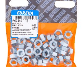 Eureka Zinc Plated Hex Nuts 8 mm