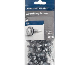 Rawlplug 100 x Self Drilling Screws with Washer 16 x 4.8 mm