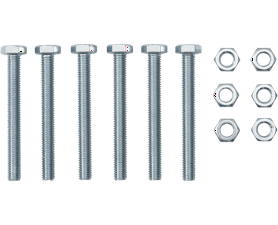 Eureka 8 x 70 mm Hex Set Screw and Nut Galvanised 6 Pack