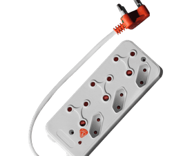 PowerWorx 6-Way Surge Protected Multi Plug White - Exclusive to Build and Fix