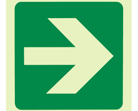 Parrot Products Photoluminescent E21 Arrow Right Sign Green 190 mm