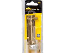 Build and Fix 76 mm Straight Barrel Bolt Polished Brass