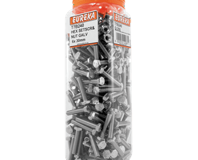 Eureka 250 x Galvanised Hex Screws and Nuts 6 x 30 mm