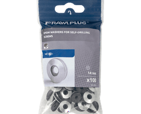 Rawlplug 100 x Round Roofing Washers - Silver (14mm)