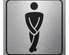 Parrot Products Gents Toilet Sign Black and Silver 150 x 150 mm