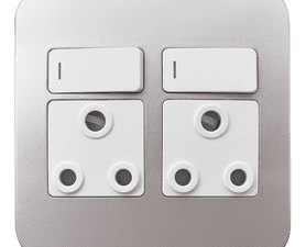 Veti Switch Plug Double - White/Silver