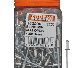 Eureka 200 x Blind Open Rivets 4.8 x 8 mm