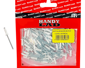 Rutherford 100 x Aluminium Blind Rivets - White 10 x 3.2 mm
