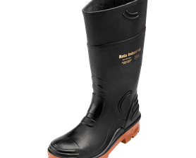 Bata Rhino 2 Gumboot Black and Toffee Size 6
