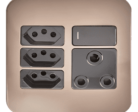 Veti Switch Plug 1x16a 3xeuro - Black/Bronze