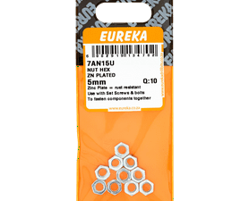 Eureka 5 mm Zinc Plated Hex Nut 10 Pack