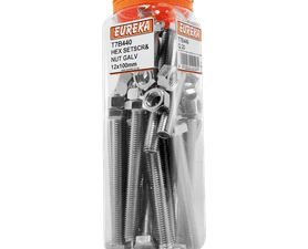 Eureka 20 x Galvanised Hex Screws and Nuts 12 x 100 mm