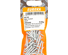 Eureka 6E10 Galvanised Clout Nails 25 x 2.5 mm