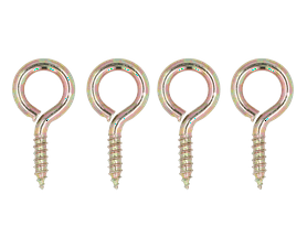 Build and Fix Screw Eyes Number 14 Yellow 4 Pack