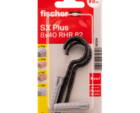 Fischer 2 x SX RHR 82 Plugs and Hook Screws 40 x 8 mm