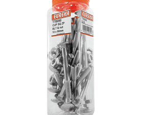 Eureka 25 x Zinc Plated Square Cup Bolt and Nuts 10 x 90 mm