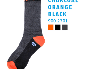 Bata Socks Black and Charcoal and Orange Size 10-14