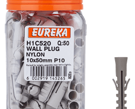 Eureka 50 x H1C520 Wall Plug Nylon P10 10 x 50 mm