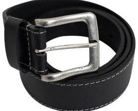 Beck Edgestitch Leather Belt Black L