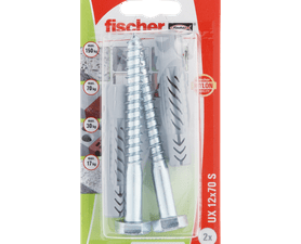 Fischer Plug and Screw Nylon UX12X70RSK 2 Pack