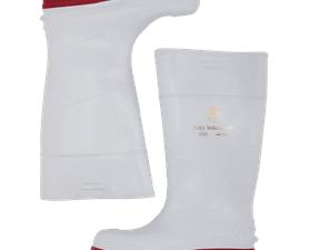 Bata Jobber Gumboot White and Red Size 6