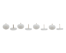 Safe Top Glides Plastic With Nail White 25 mm x 8 Pads