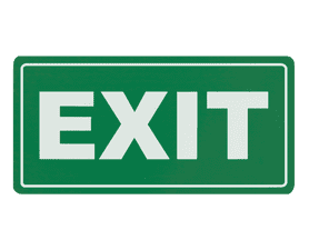 Parrot Products Exit Sign Green and White 150 x 300 mm