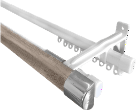 Double Rod and Track Silver 33 x 1500 mm