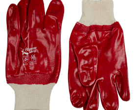 Hennox G013 PVC Knitted Wrist Glove Red